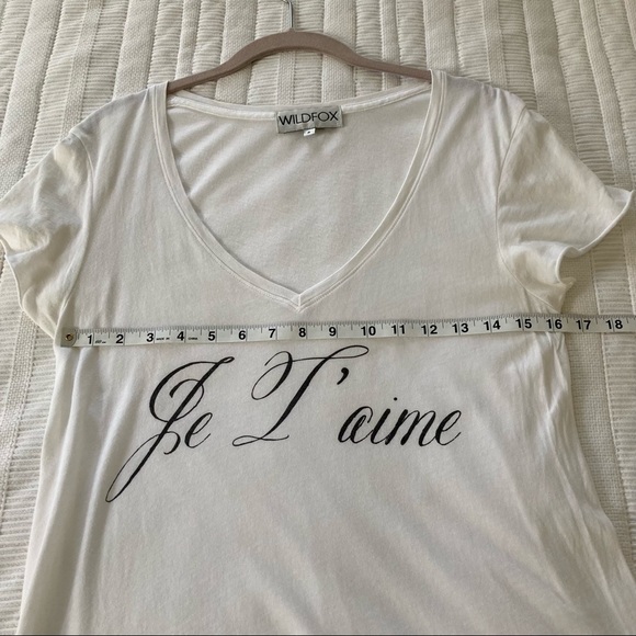 RARE Y2K Wildfox Je T’aime White V-Neck Tee - Picture 9 of 13